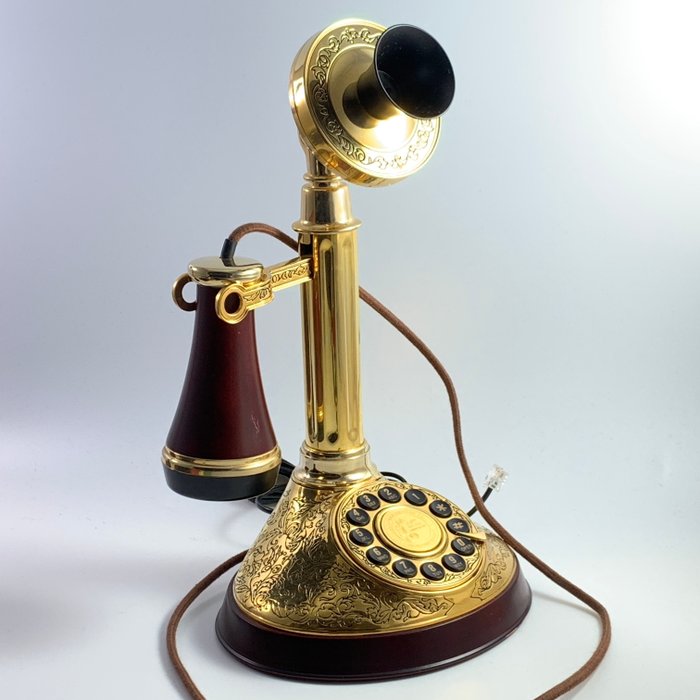 Telephone Museum & Franklin Mint - 亞歷山大·格雷厄姆·貝爾紀念電話 - 維多利亞風格 - .916 (22 kt) 黃金, 黃銅, 金屬