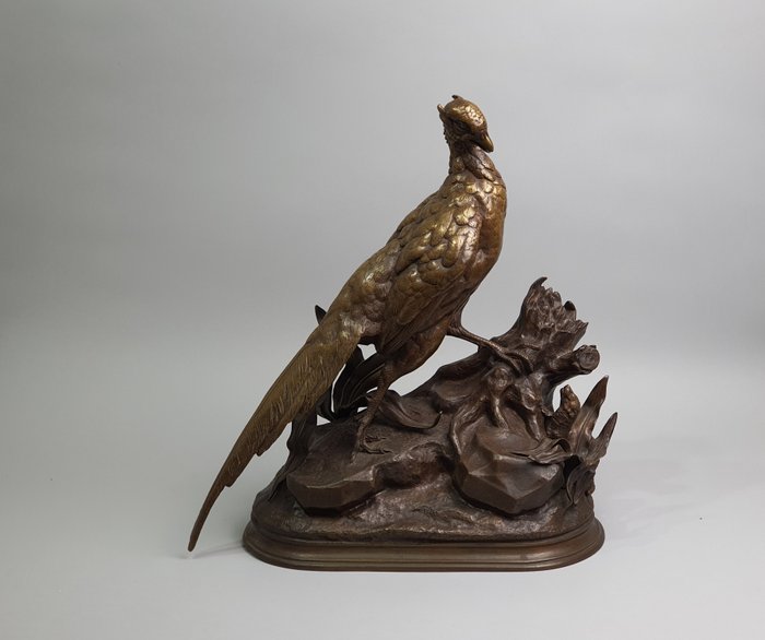 Jules Moigniez (1835-1894) - Sculpture de faisan - Bronze (patiné) - Seconde moitié du XIXe siècle