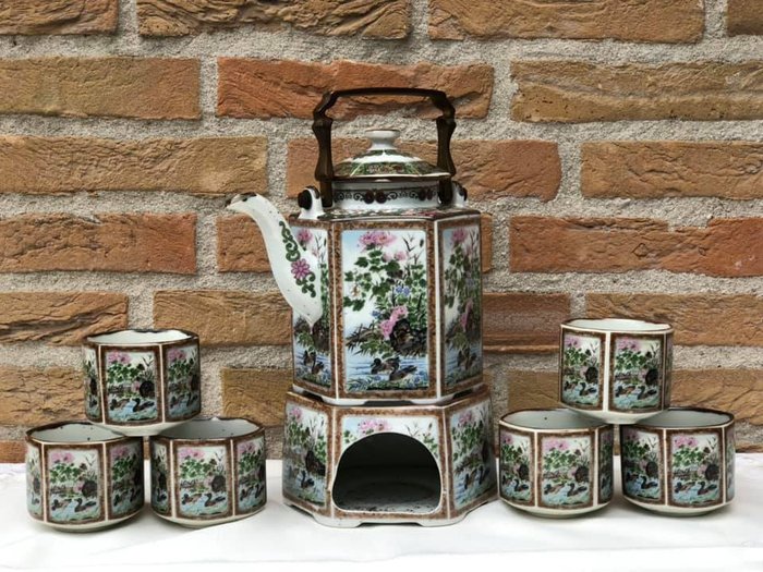 Raro hermoso vintage Teaset de cerámica BB Boltze Bazar 1970 (8) - Cerámica - Porcelana