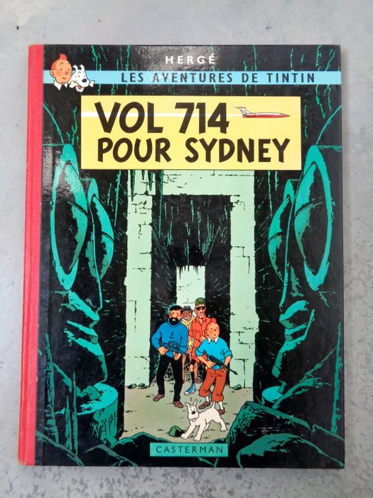 Tintin T22 -  Vol 714 pour Sydney (B37) - Editio Princeps "Cocktail" - Dos toilé rouge imprimé - C - EO - (1968)