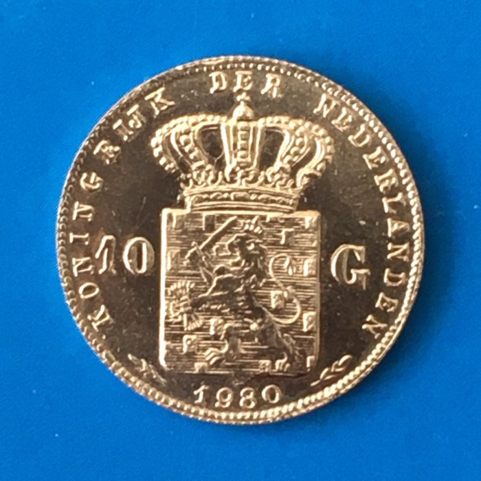 Ολλανδία - Penning van 10 Gulden 1980 Juliana - Χρυσός