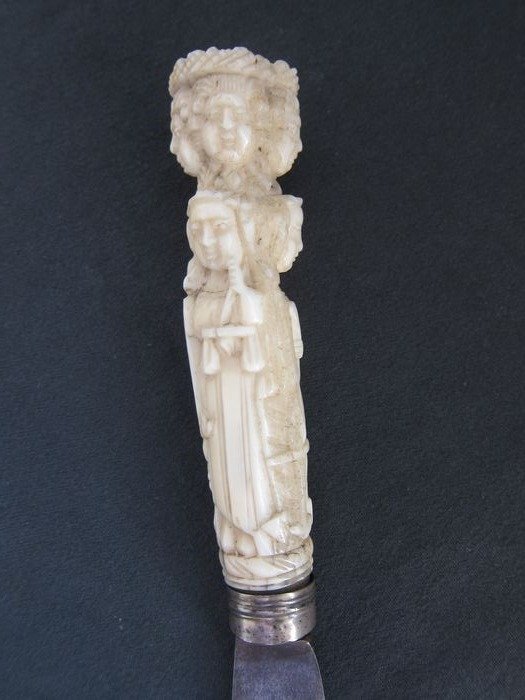 kniv med hvalross elfenbenhåndtak - Stål, hvalross elfenben - 1700-tallet
