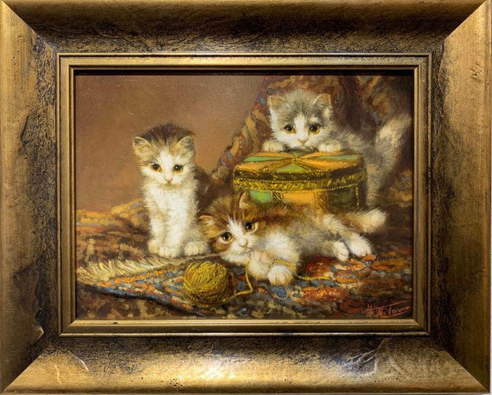 J.W. van Trirum ( 1924-2011)- Nieuwsgierige kittens