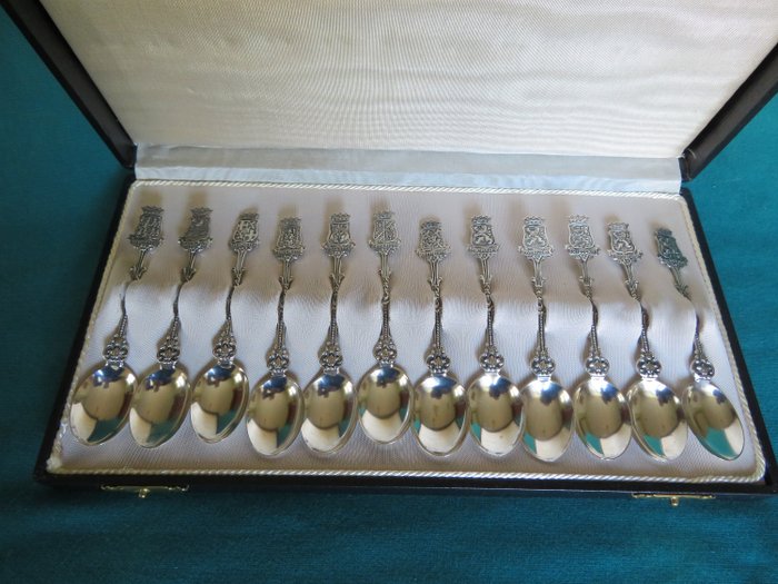 Hollandse theelepel set (12) .833 zilver - Nederland - Midden 20e eeuw - Veilingagenda