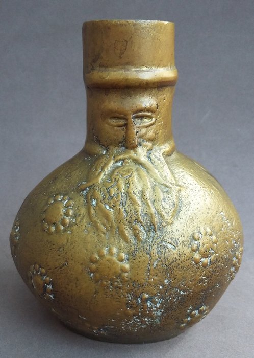 古铜色胡子的男人壶Baardman壶Historismus-贝拉明壶 - 黄铜色