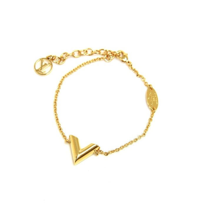 essential v bracelet gold