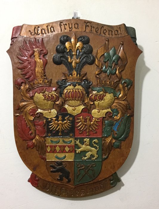 Handgemachtes Wappen: Eala Frya Fresena - Ost Friesland - Holz / Harz / Polyester