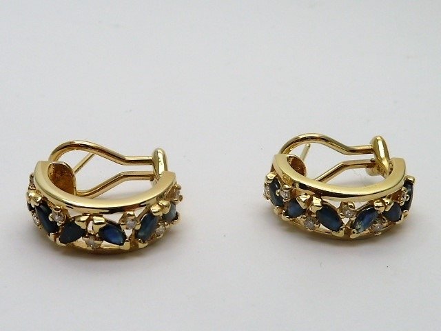 Galeria del coleccionista. - 18 kt. Gold - Earrings - Diamonds, Sapphires -  Catawiki