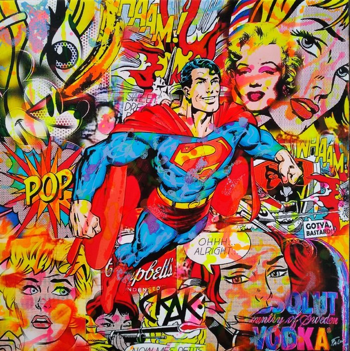 der ovre stewardesse mavepine Falcó - Superman Pop Art - Catawiki