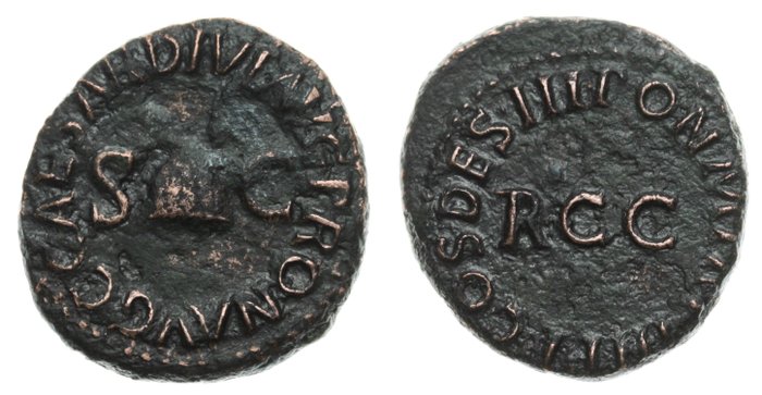 Roman Empire - Æ Quadrans, Gaius / Caligula (37-41 AD) / RIC 39 Scarce - Copper