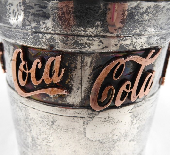 復古可口可樂玻璃杯，手工製作，稀有 - .925 銀 - Cassetti - 佛羅倫薩 - 20世紀中葉