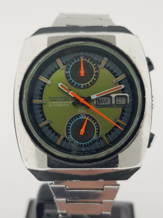 Citizen - Monaco Chronograph Green & Orange - Homme - 1970-1979