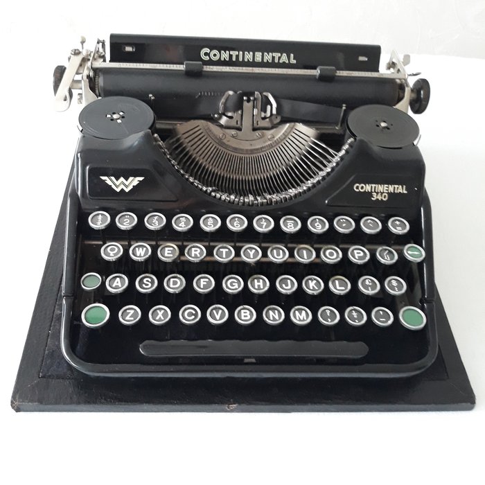 Continental 340 - 小型打字機，配有手提箱，1940年代 - 鋼, 工作狀況良好