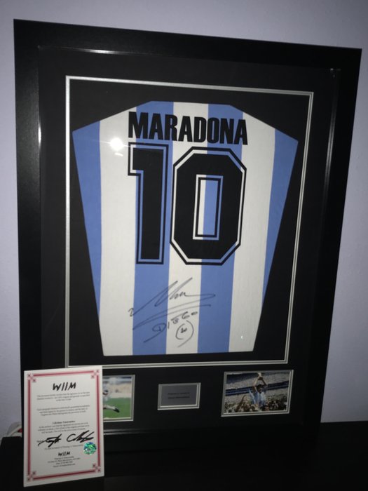 Argentinië 1986 – Wereldkampioenschap Voetbal – Diego Maradona – 1986 – Handtekening, Jersey(s), Voetbal