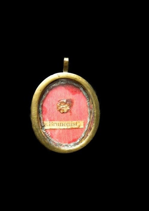 Antique 1st degree relic - Saint Bruno of Cologne - with Church seal (1) - Diverse materials