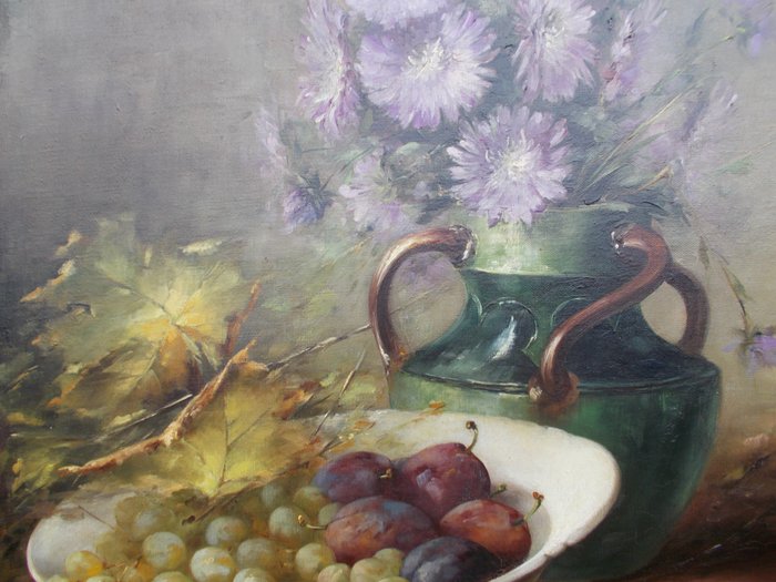 Jan Deckers (1862-1942) – Stilleven met Bloemen en Fruit.