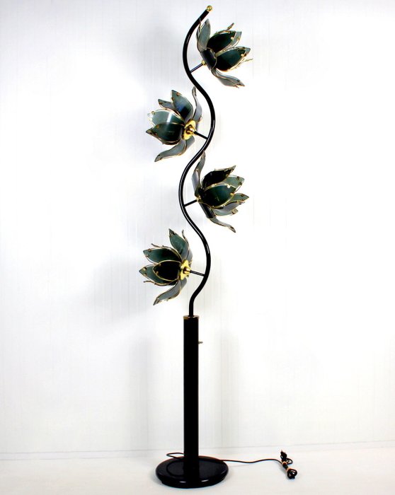 Floor Lamp Catawiki, Glass Flower Floor Lamp