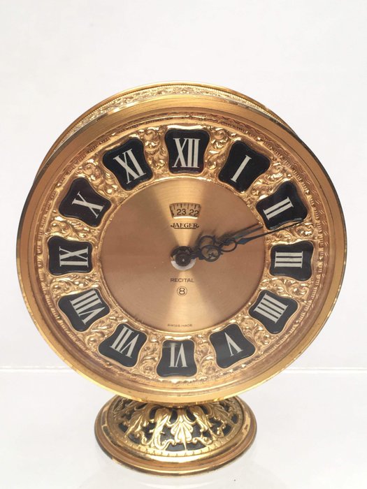 Sveglia / orologio da tavolo Jaeger considerando 8 - Acquirente dorato - Seconda metà del 20° secolo