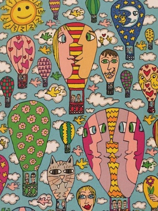 original Druck "I WANT TO TAKE YOU HIGHER" 2001 James Rizzi 3D Vorlage