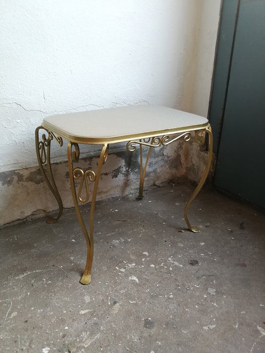 Gold Colored Wrought Iron Vanity, Wrought Iron Vanity Seat