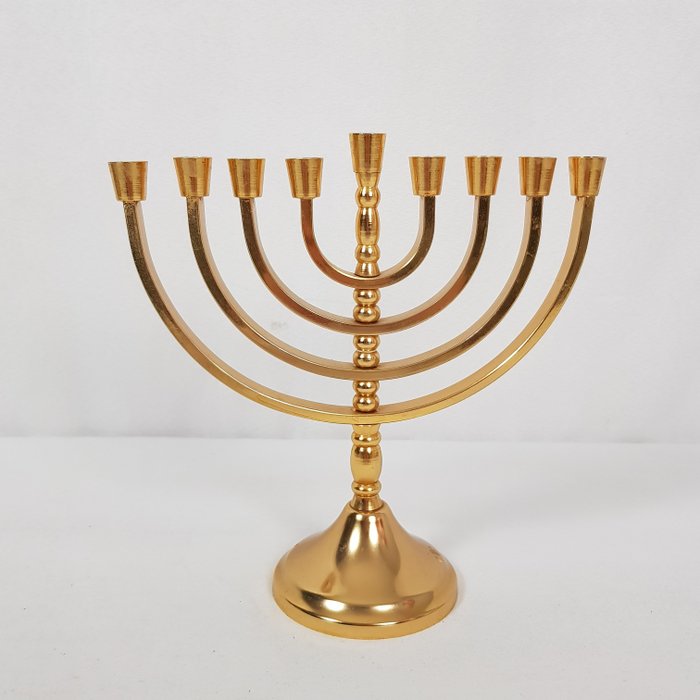 Karshi Menorah sfeșnic 24k aur placat - Placă de aur
