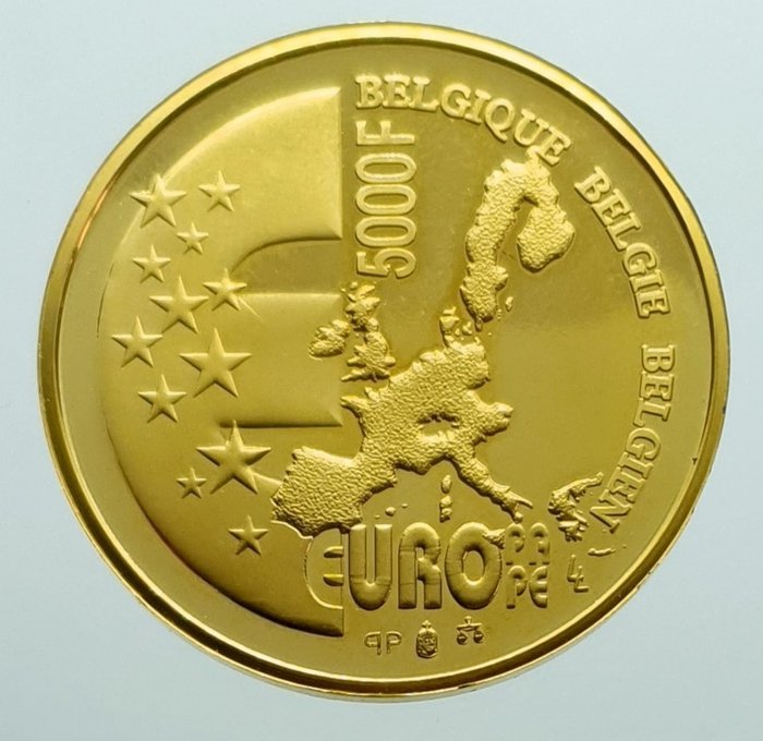 België – 5000 Franc 2001 Belgisch voorzitterschap van de EU – Goud