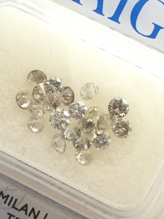 74 pcs Diamantes - 1.01 ct - Redondo - G, H - VS1, VS2 