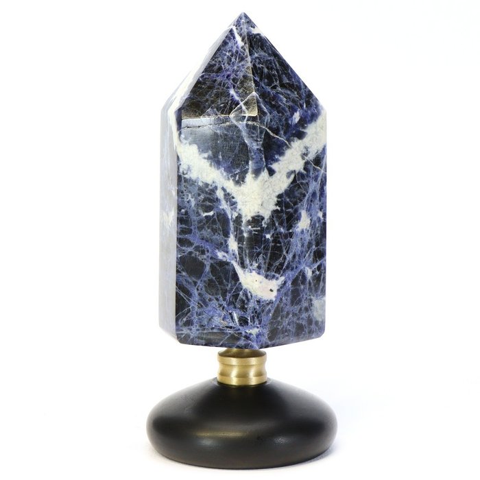 Sodalite Prism hög kvalitet - Peka på anpassad piedestal - Höjd: 170 mm - Bredd: 70 mm- 760 g