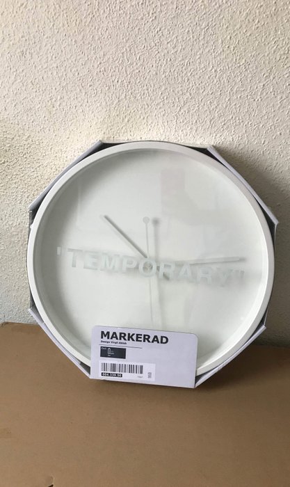 Off-White, Wall Decor, Virgil Abloh Ikea Markread Temporary Clock