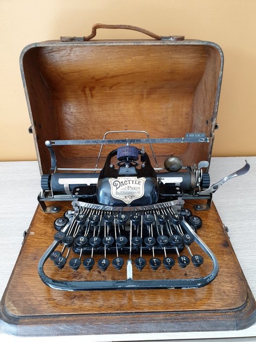 Seltene Schreibmaschine, Marke Dactyle Modell Nr. 3 - Gusseisen - Anfang des 20. Jahrhunderts