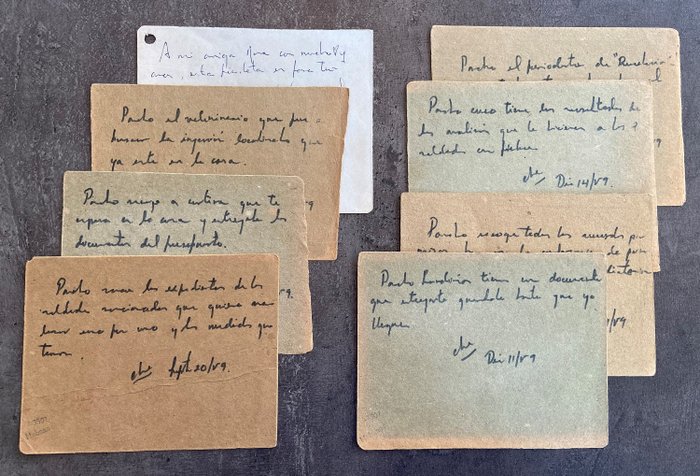 Ernesto Ché Guevara - Autograph; Lot with eight signed cards - 1959
