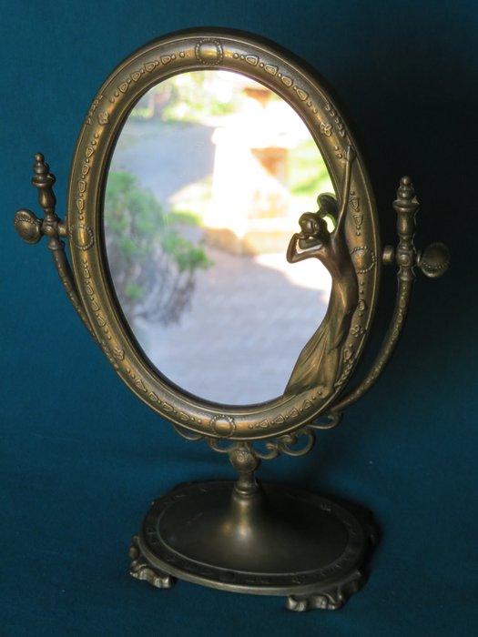 FAL - 裝飾藝術的鏡子與夫人 - 黃銅