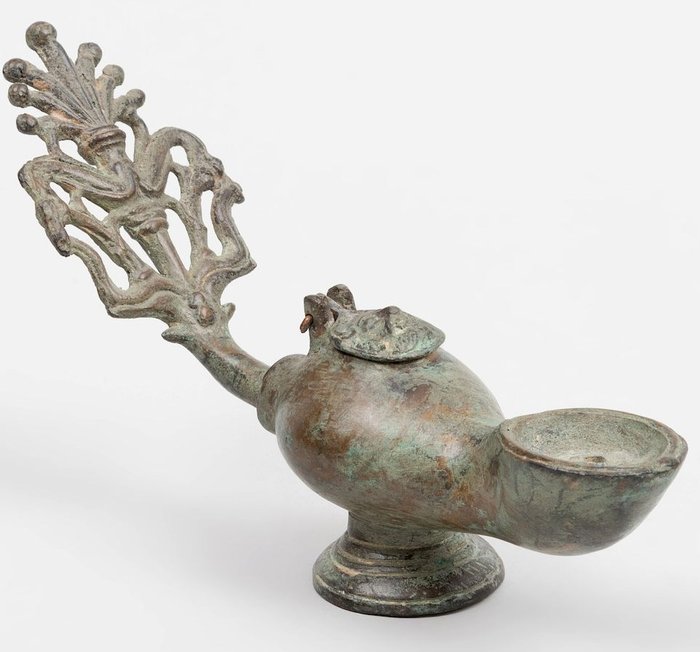 Ancient Roman Bronze Oil Lamp