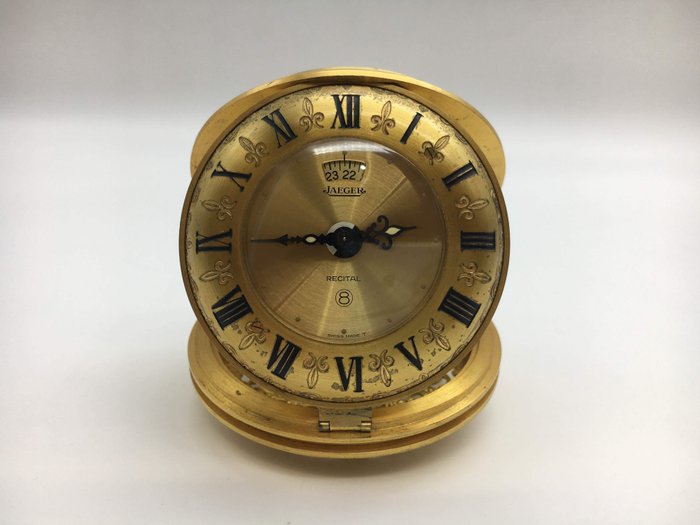 Table clock (Alarm clock) - Jaeger-LeCoultre - Recital / Model 106 - Gold plated - 20th century