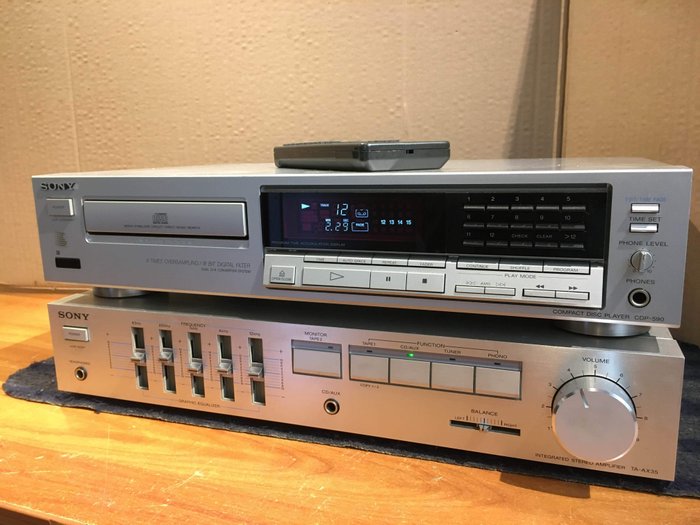 Sony - TA-AX35 & CDP-590 - CD-soitin, Integroitu vahvistin