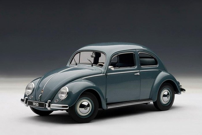 Autoart - 1:18 - VW Volkswagen Käfer Ovali / Beetle 'Oval Window' - # 79779 - Stratos Silver - Rare - Incl OVP