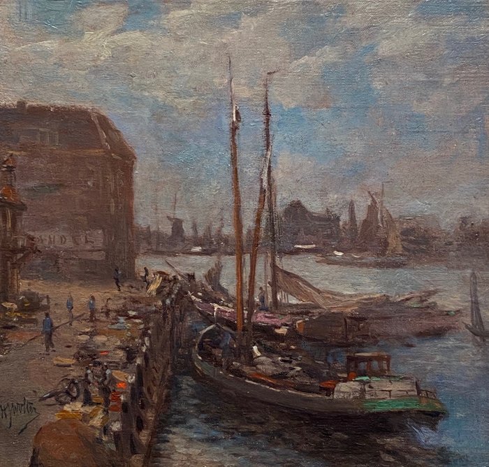 Hendrik Jan Wolter (1873 - 1952) - De Bomkade in Dordrecht