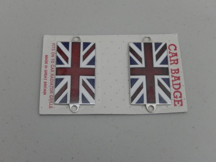 ONE NEW UNION JACK CHROME AND ENAMEL CAR BADGE MADE IN GB 