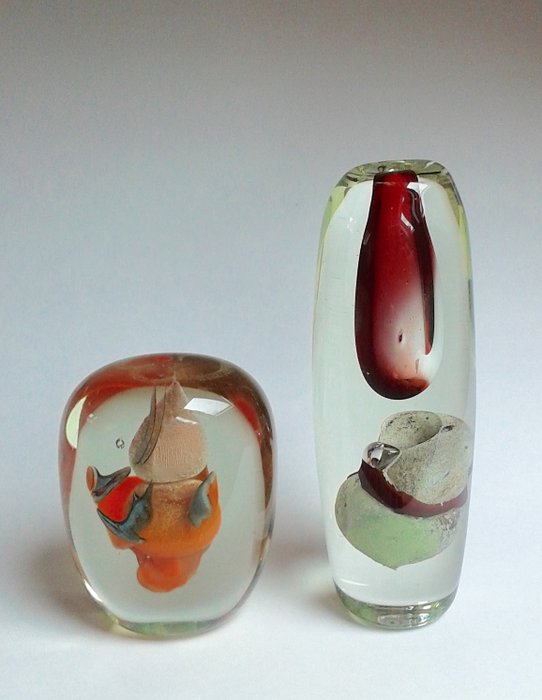 Isabelle Monod - 2 unike glassgjenstander (2) - Glass