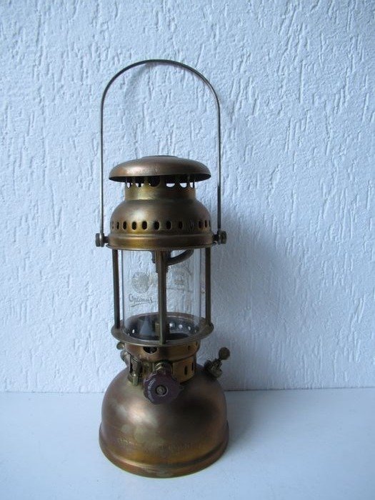 Lanternă cu presiune optimă 1200 cu kerosen din cupru - Cupru și sticlă