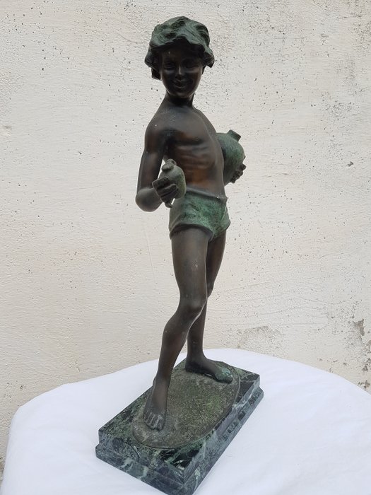 Ferdinando De Luca - Sculptură, Acquaiuolo (1) - Bronz (patinat) - mijlocul secolului al XX-lea