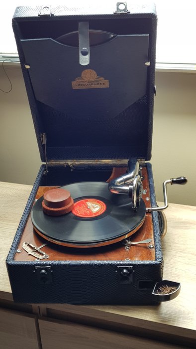 Linguaphone - Ancien gramophone phonographe linguaphone - 78 rpm Grammofoon speler