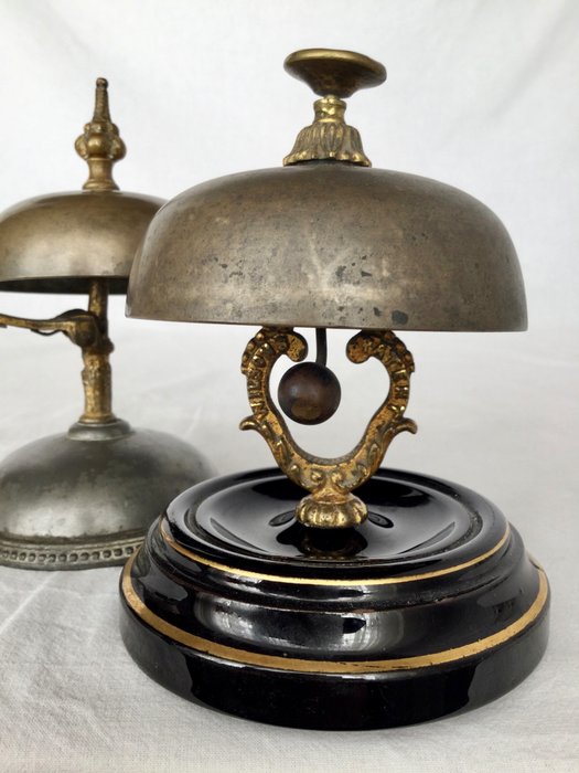 Antik Messing Hotel Rezeption Glocke Rezeption Service Counter Bell 