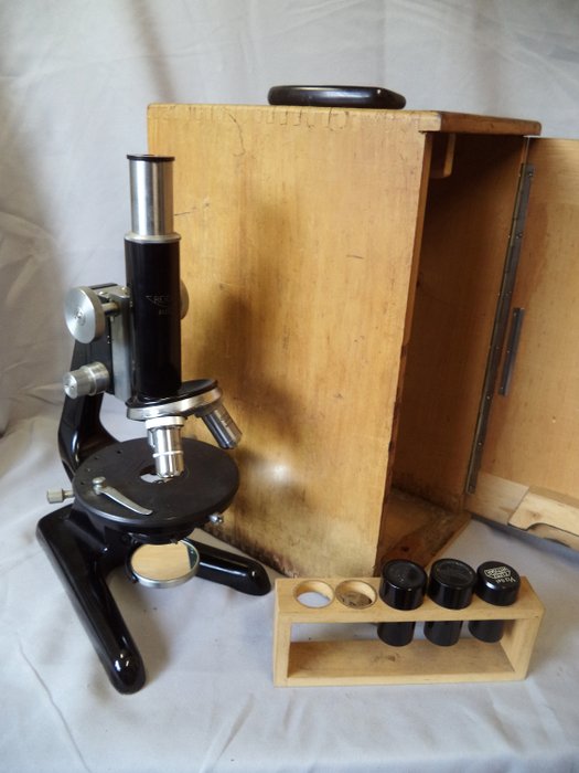 Reichert  - Reichert Austria - Mikroskop mit Box - Bronze (kaltlackiert)