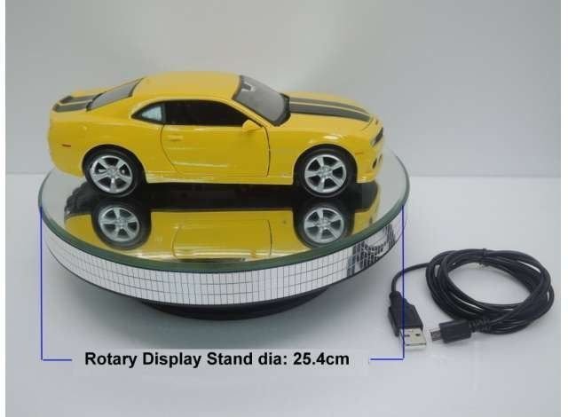 Präsentationsteller Drehteller inc Motor Rotary Display D 20 cm verspiegelt 1:18