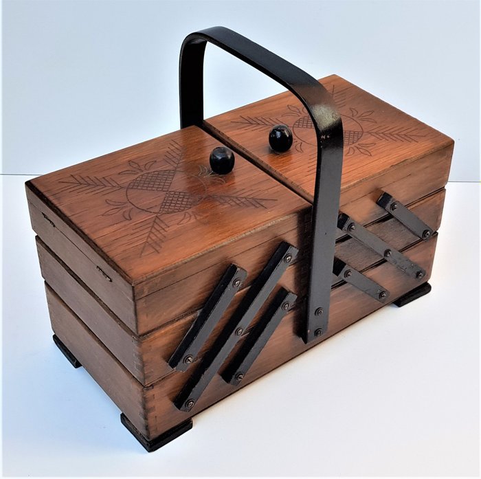Caja de costura portátil, trabajador Art Deco - Art Déco - Madera