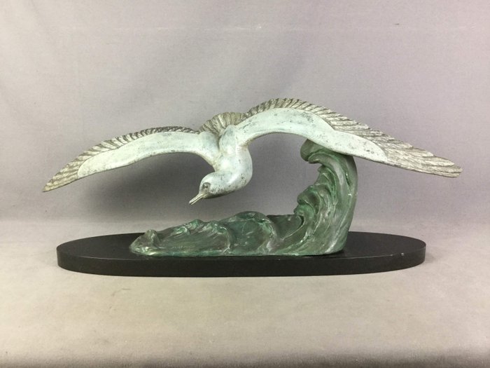 M. Leducq - escultura de uma gaivota Art Deco