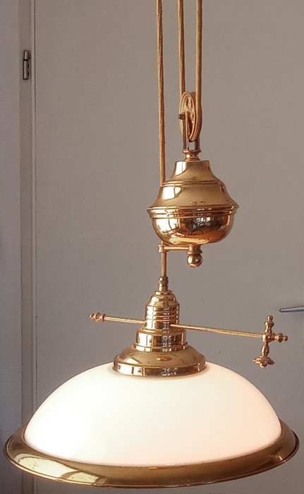 Retro függő lámpa ellensúlyos (1) - Sárgaréz / üveg