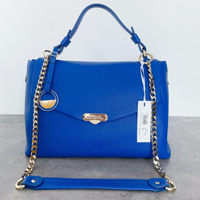 Versace Collection - Vitello Stampa Alce Royal Blue Handbag