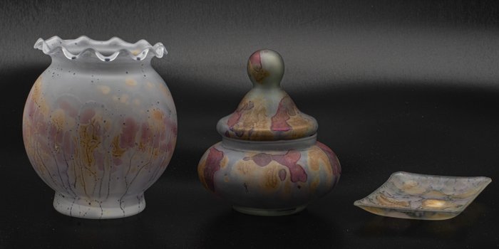 Ilanit - Olamtov Jerusalem - Tres objetos de vidrio pintados a mano - Vidrio